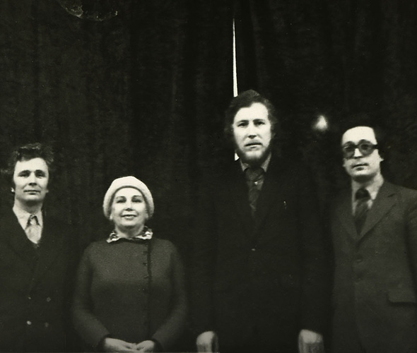 Фото из личного архива И.В.Оловникова. С А.Порецким, К.Шаровым и Гайфулиным (Витебск, 1983 )